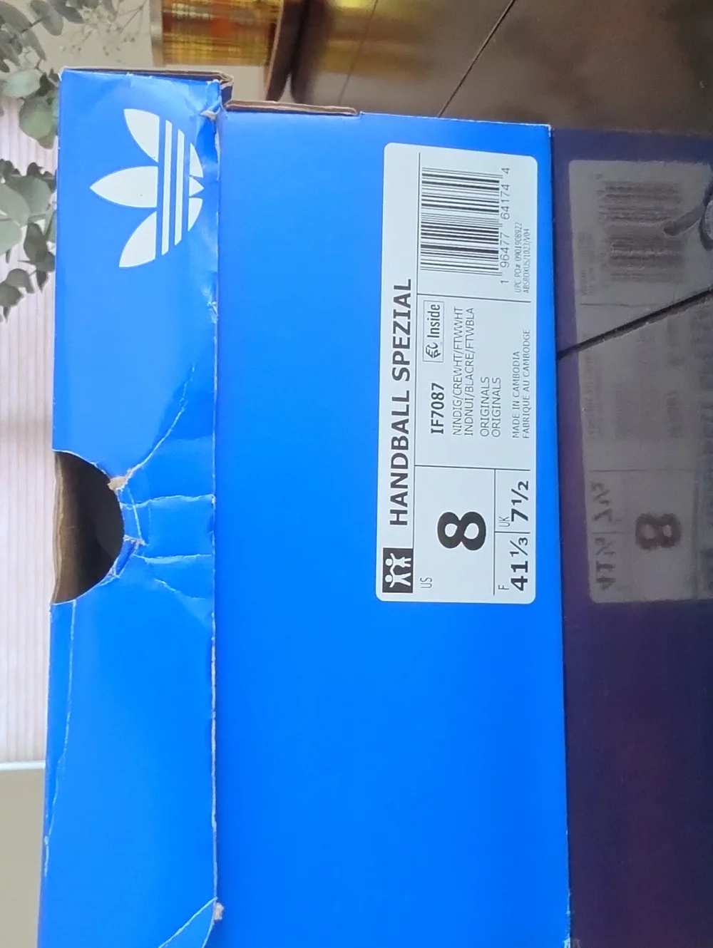 adidas Bright Blue Handball Spezial Shoe Box. Size US (W 9.5) (M8)